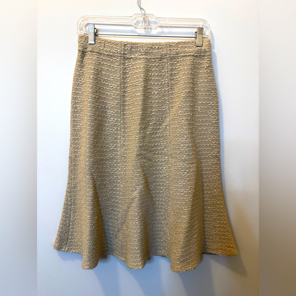 St. John’s women’s bell midi skirt cream knit size 6